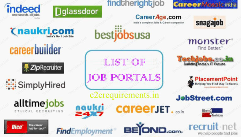 Job Portals and Requirements - C2C,C2H & W2 Requirements and Hotlist