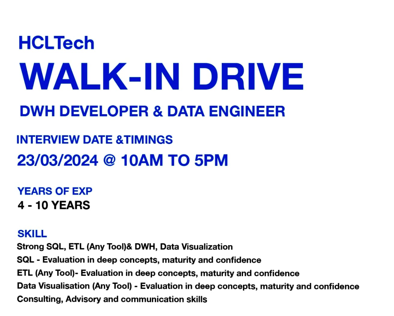 HCL Tech Walk in Drive