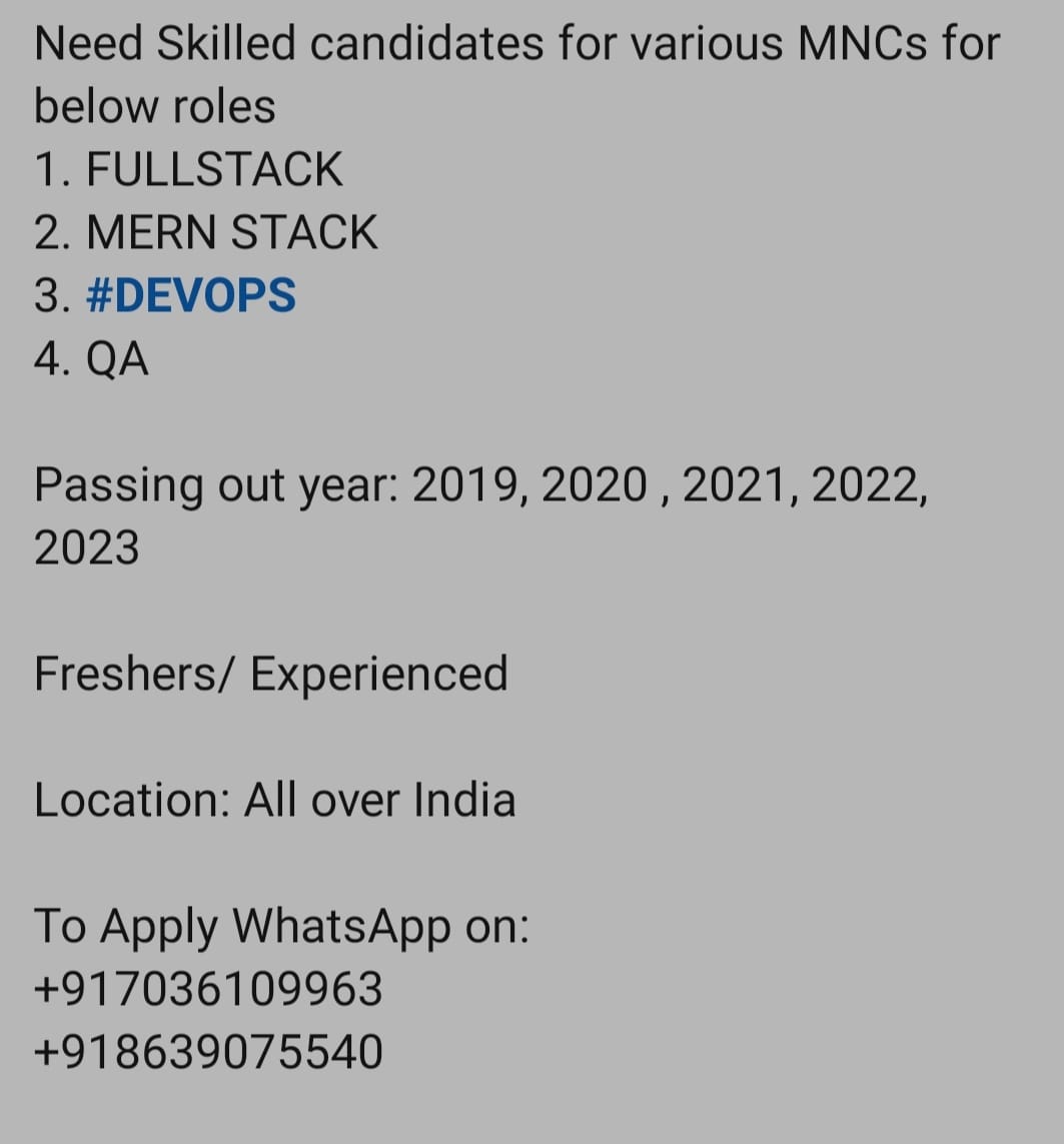 Indian IT Job change